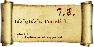 Téglás Bernát névjegykártya